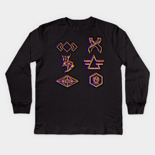 Glitchy Logos Kids Long Sleeve T-Shirt